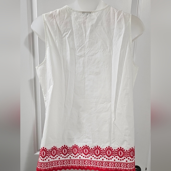Talbots red and white embroidered top siz3 XL - Picture 5 of 7